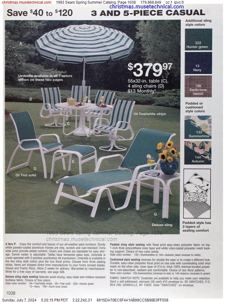 1993 Sears Spring Summer Catalog, Page 1038