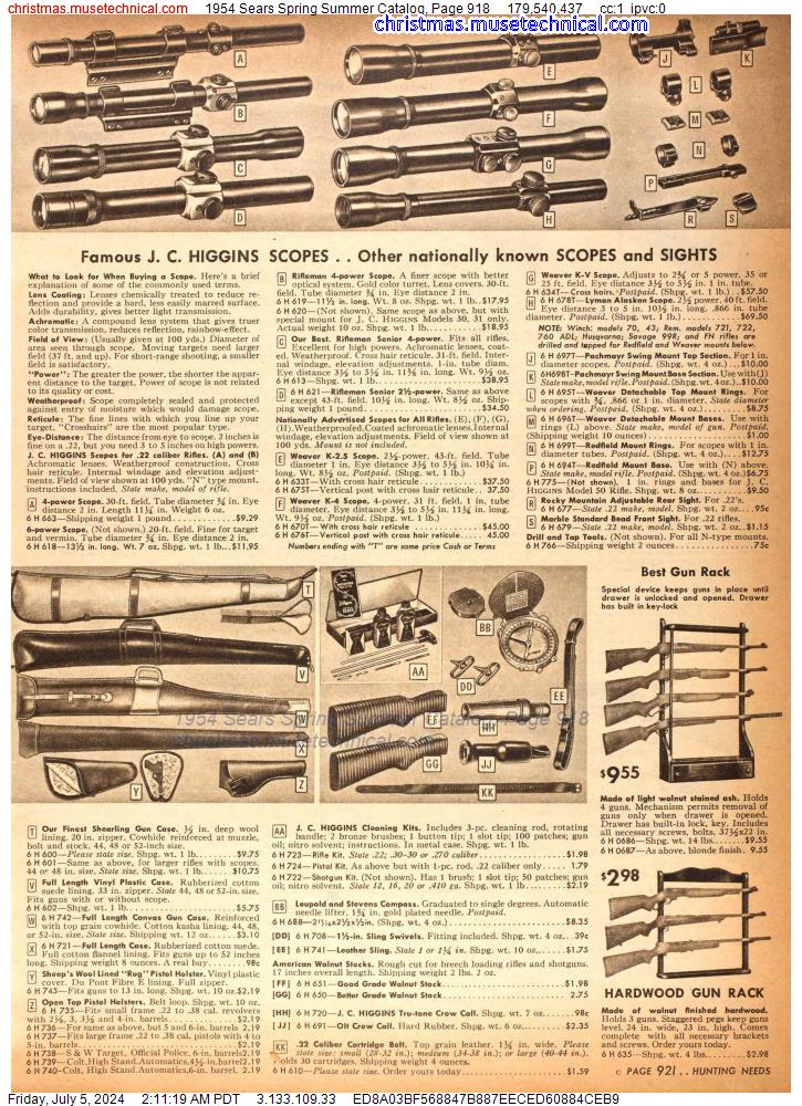 1954 Sears Spring Summer Catalog, Page 918