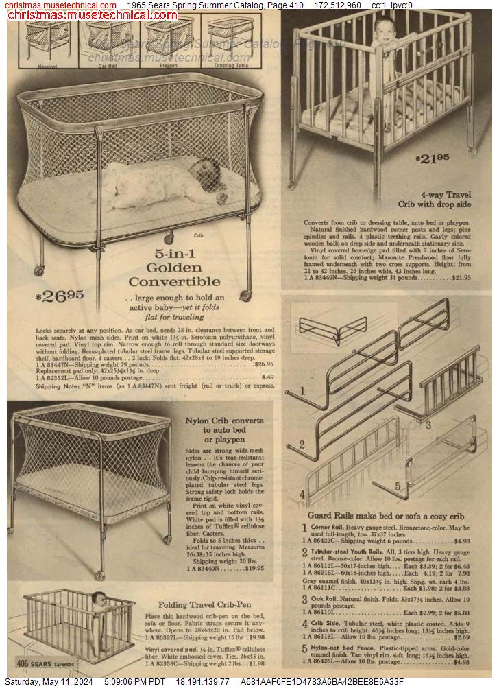1965 Sears Spring Summer Catalog, Page 410