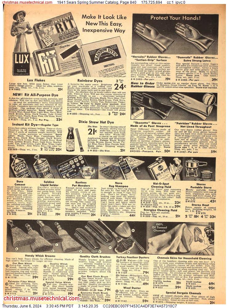1941 Sears Spring Summer Catalog, Page 840