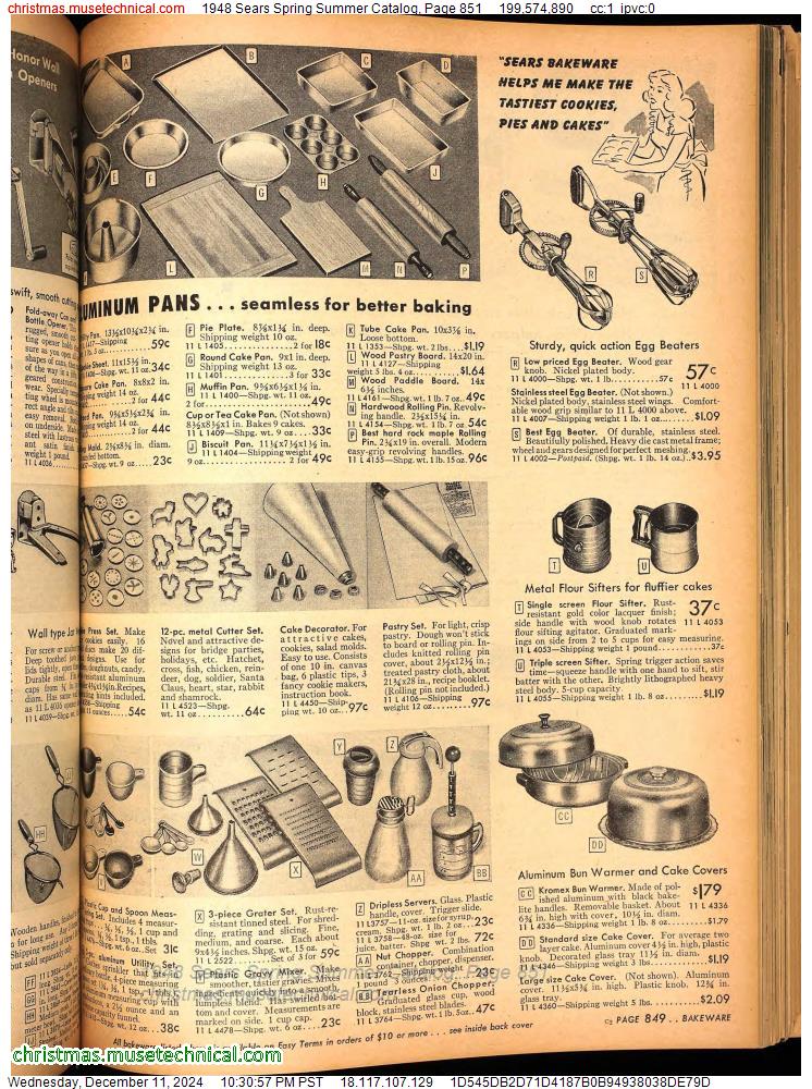 1948 Sears Spring Summer Catalog, Page 851