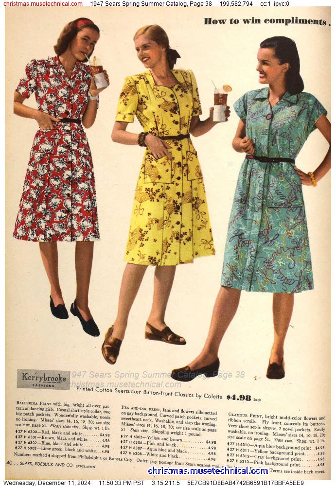 1947 Sears Spring Summer Catalog, Page 38