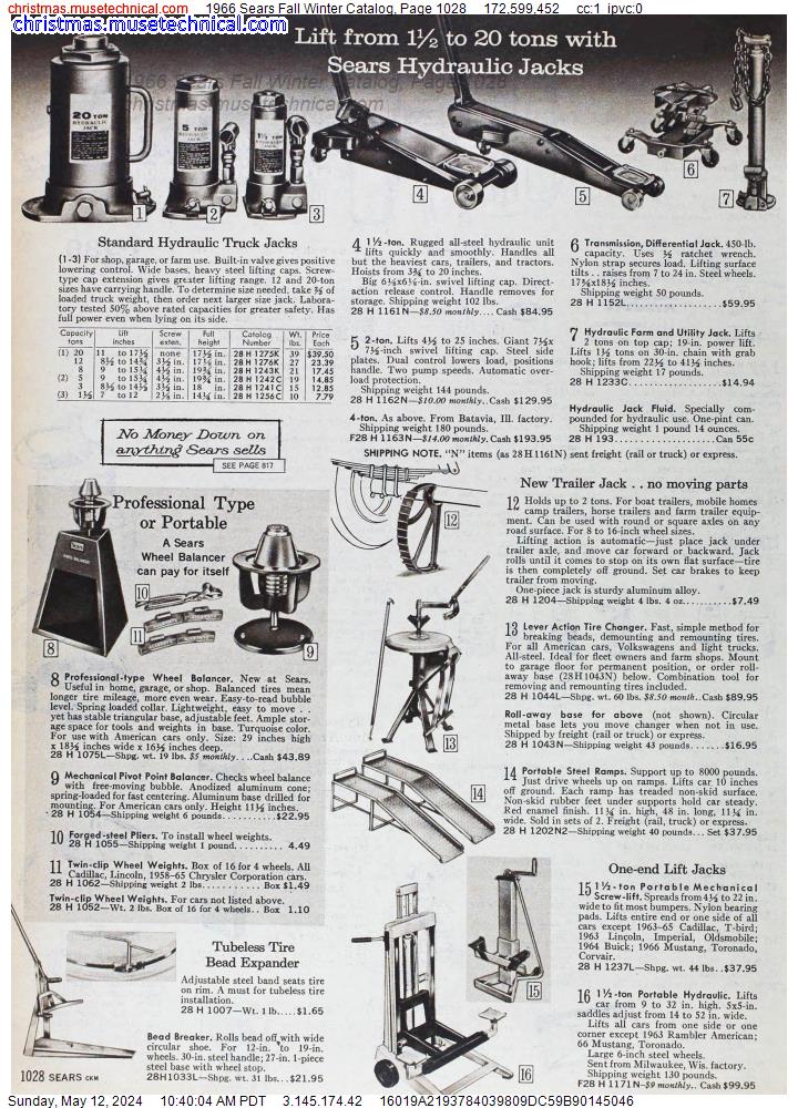 1966 Sears Fall Winter Catalog, Page 1028