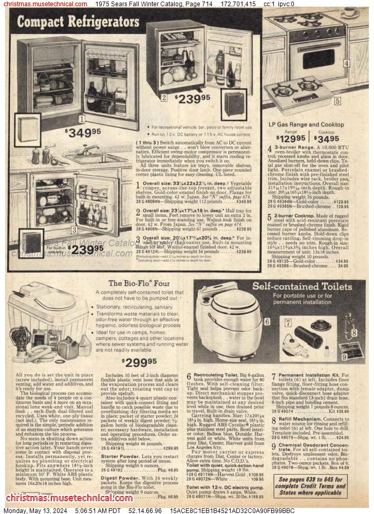 1975 Sears Fall Winter Catalog, Page 714