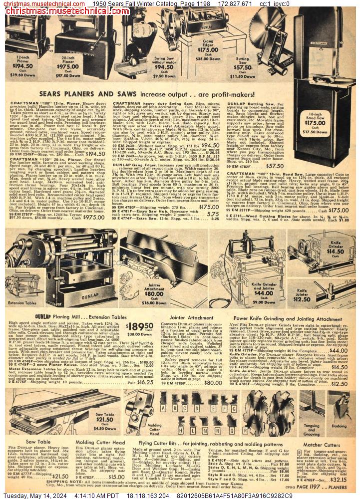 1950 Sears Fall Winter Catalog, Page 1198