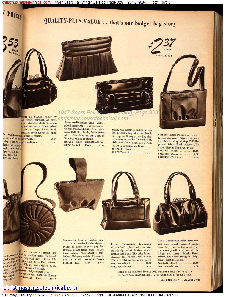 1947 Sears Fall Winter Catalog, Page 329