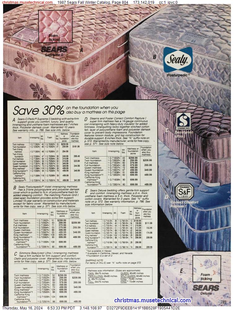 1987 Sears Fall Winter Catalog, Page 804