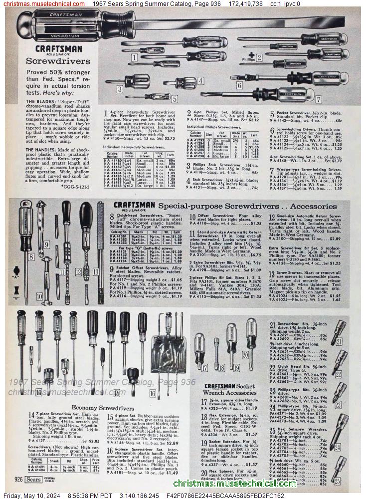1967 Sears Spring Summer Catalog, Page 936