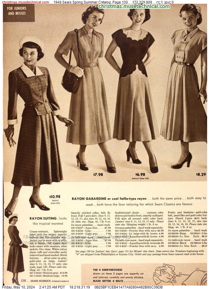 1949 Sears Spring Summer Catalog, Page 130