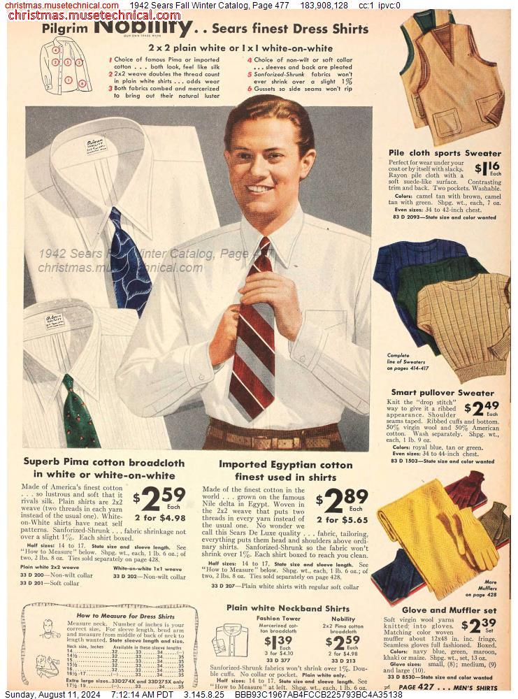 1942 Sears Fall Winter Catalog, Page 477