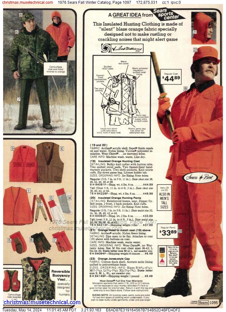 1976 Sears Fall Winter Catalog, Page 1097