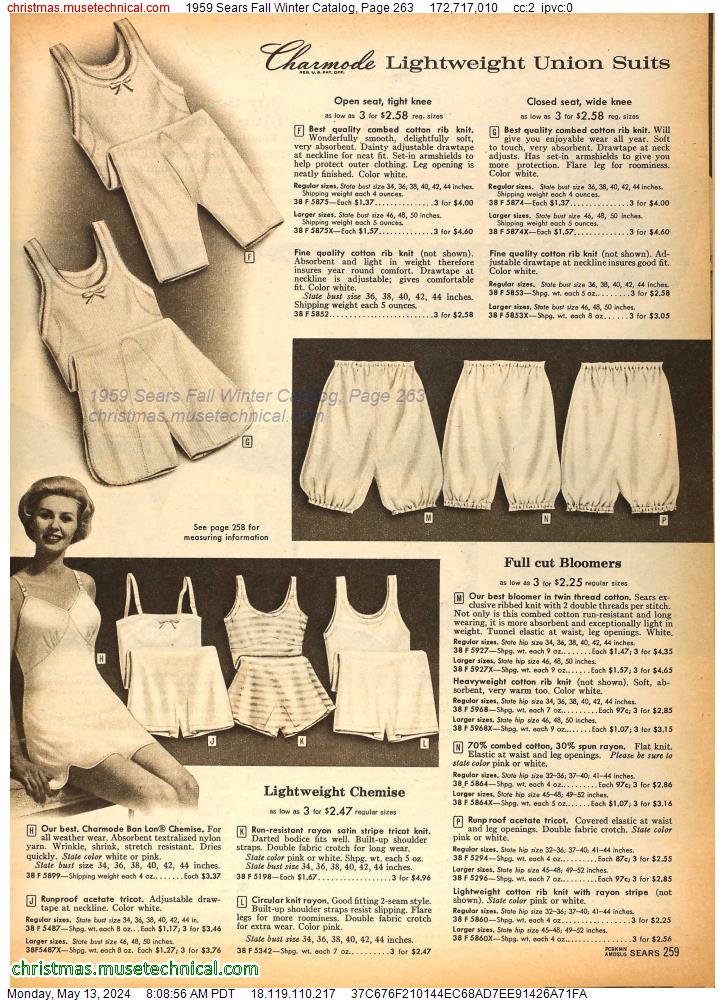 1959 Sears Fall Winter Catalog, Page 263