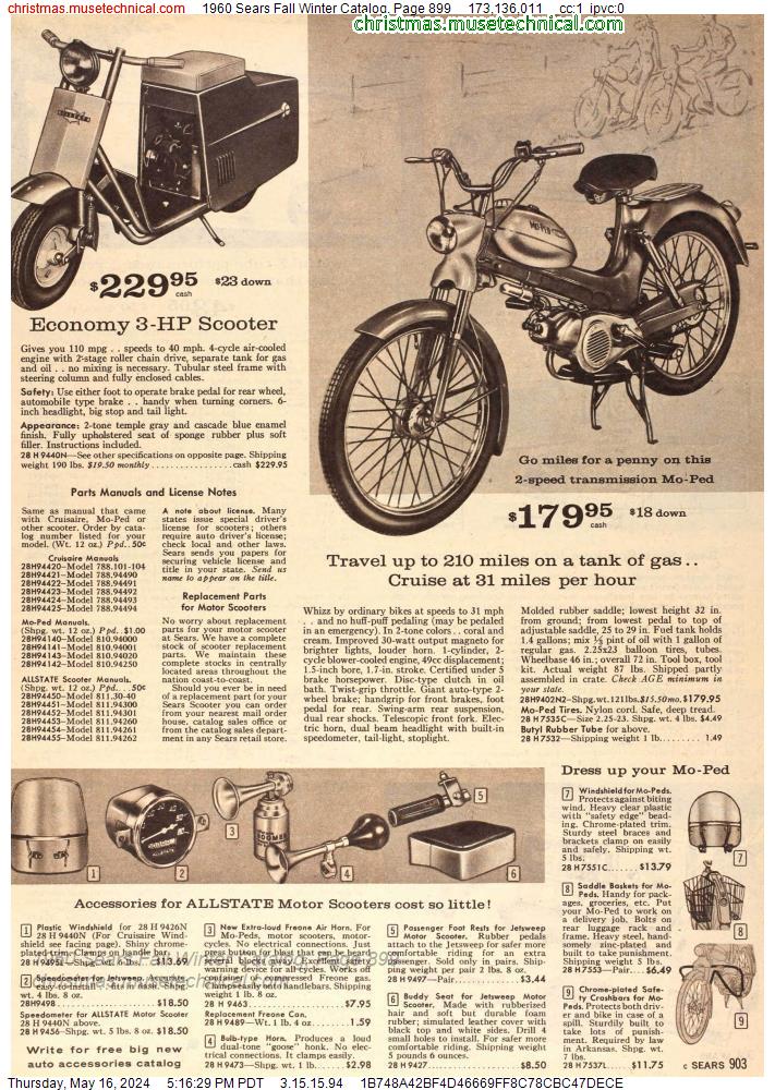 1960 Sears Fall Winter Catalog, Page 899