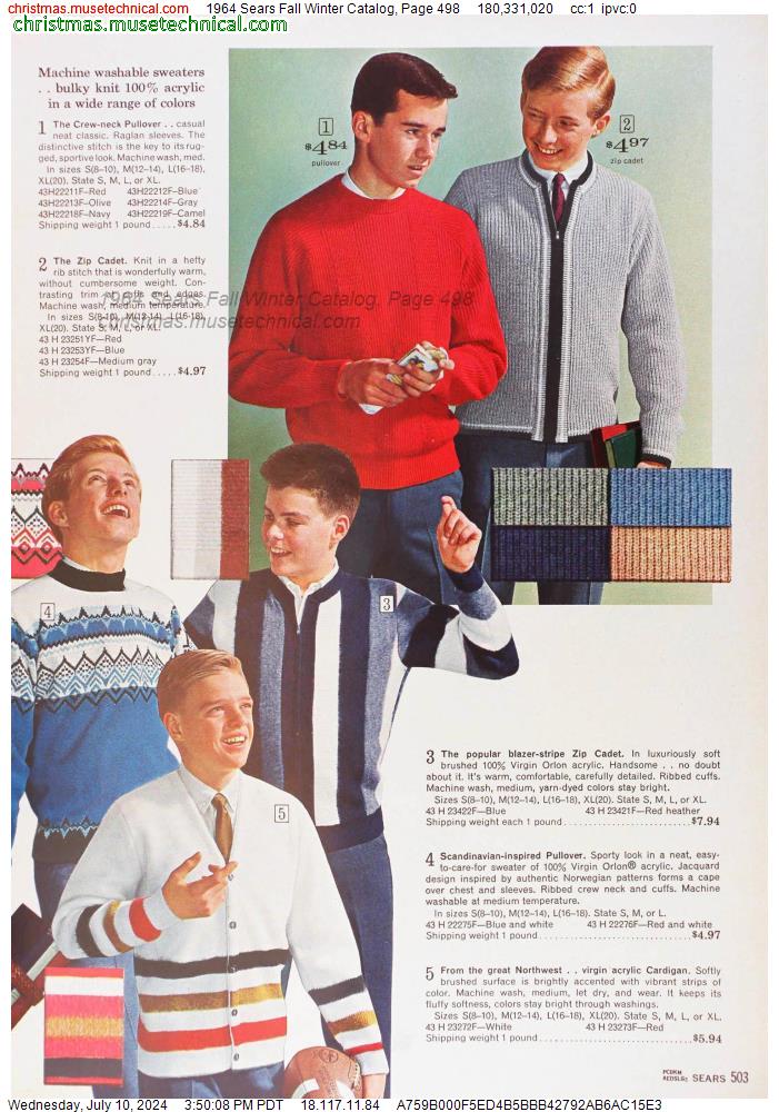 1964 Sears Fall Winter Catalog, Page 498