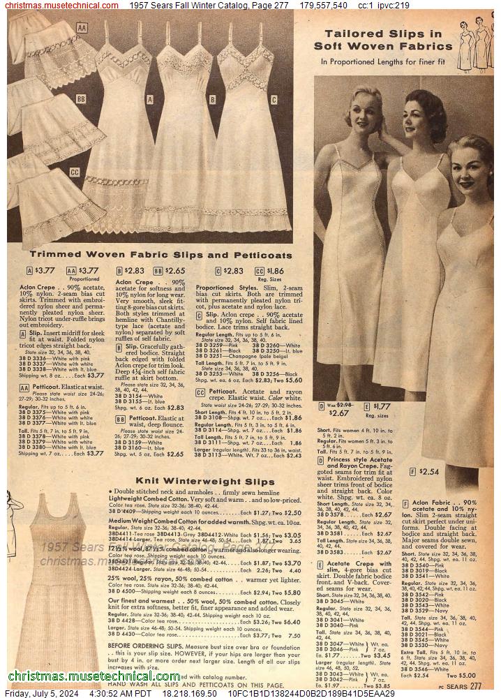 1957 Sears Fall Winter Catalog, Page 277