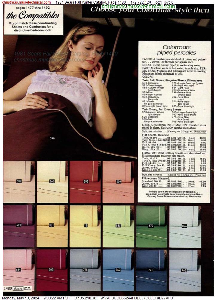 1981 Sears Fall Winter Catalog, Page 1480