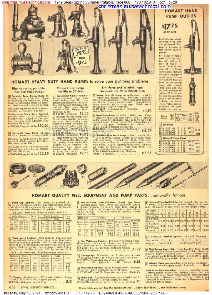 1949 Sears Spring Summer Catalog, Page 868