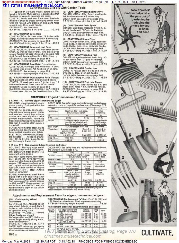 1983 Sears Spring Summer Catalog, Page 870