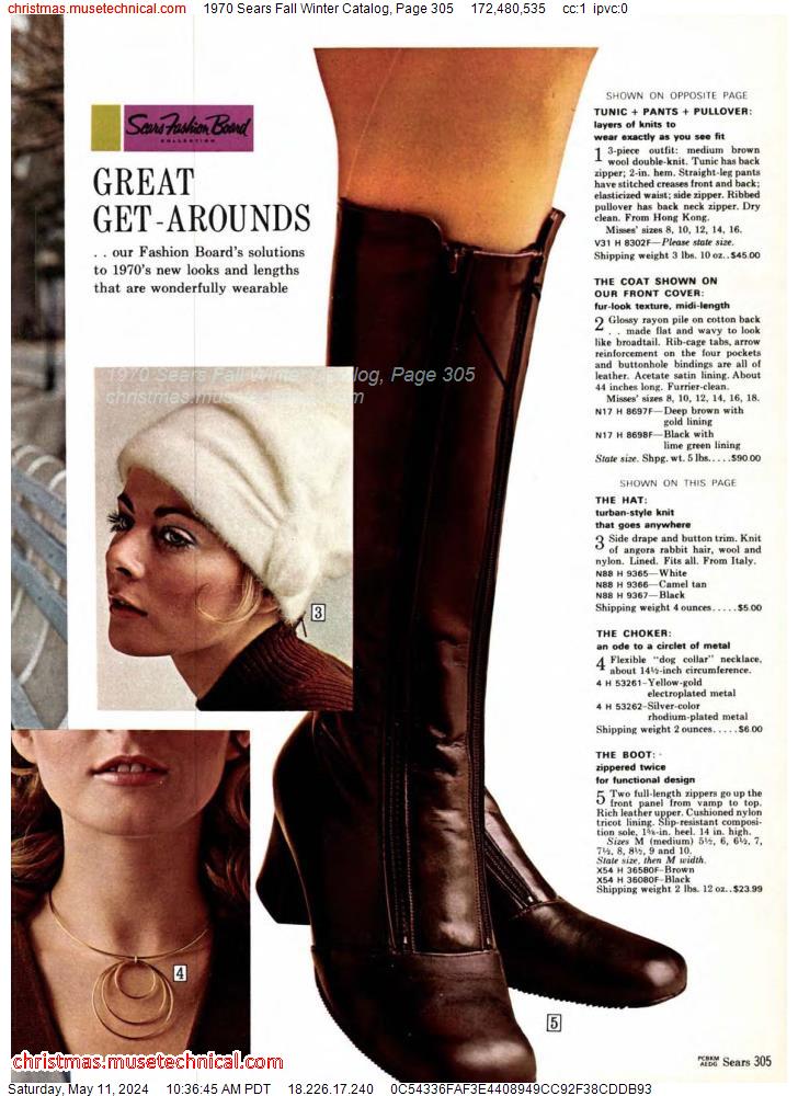 1970 Sears Fall Winter Catalog, Page 305