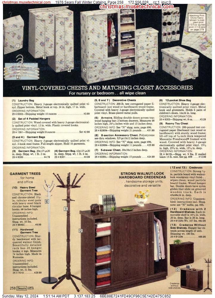1976 Sears Fall Winter Catalog, Page 258