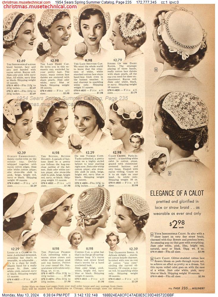 1954 Sears Spring Summer Catalog, Page 235