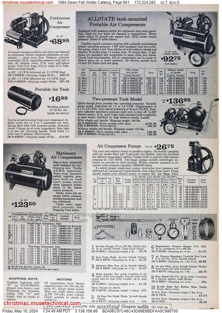 1964 Sears Fall Winter Catalog, Page 991