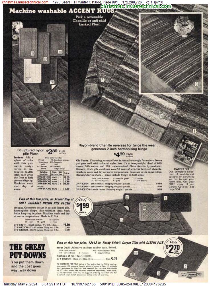 1973 Sears Fall Winter Catalog, Page 991