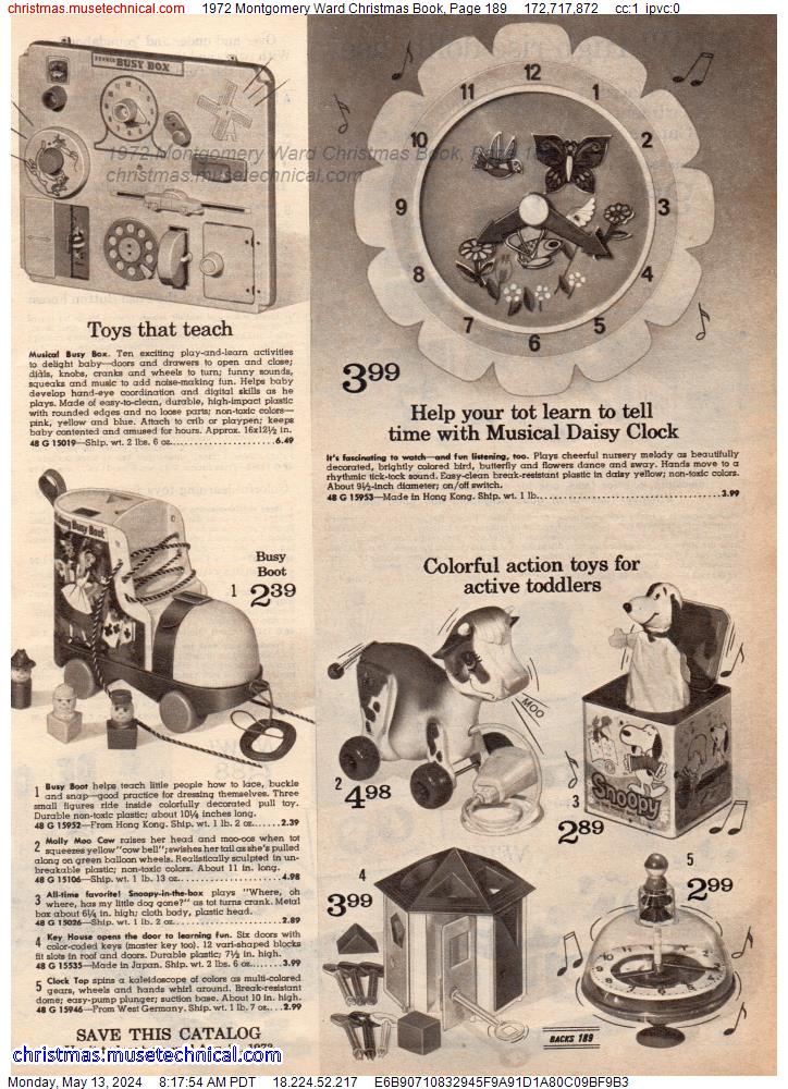 1972 Montgomery Ward Christmas Book, Page 189