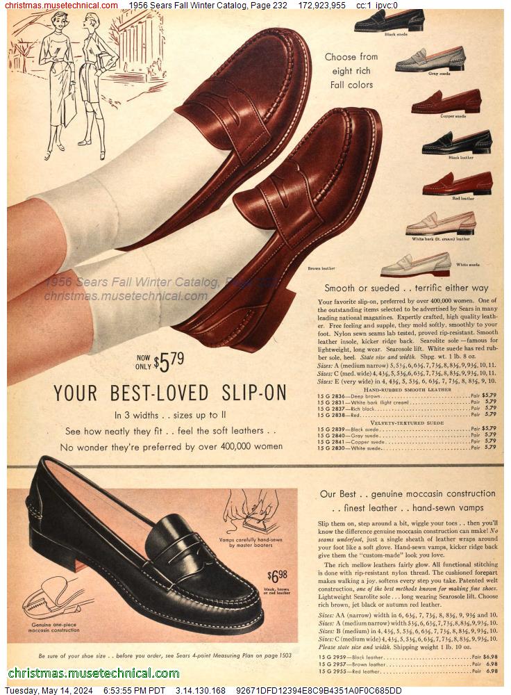 1956 Sears Fall Winter Catalog, Page 232