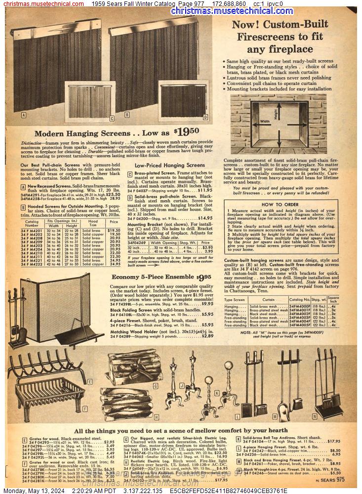 1959 Sears Fall Winter Catalog, Page 977