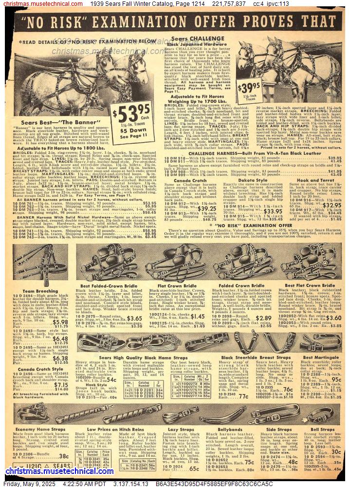 1939 Sears Fall Winter Catalog, Page 1214