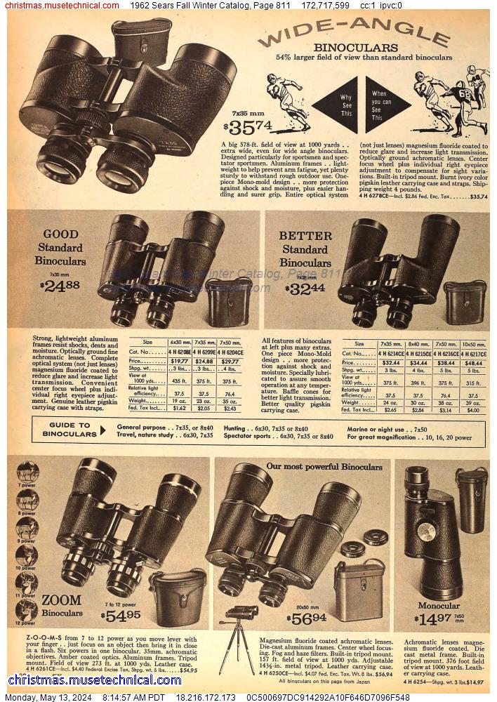 1962 Sears Fall Winter Catalog, Page 811