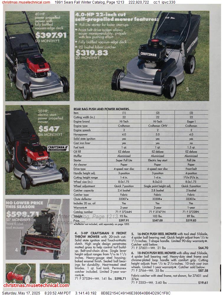 1991 Sears Fall Winter Catalog, Page 1213