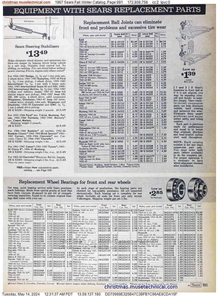 1967 Sears Fall Winter Catalog, Page 991