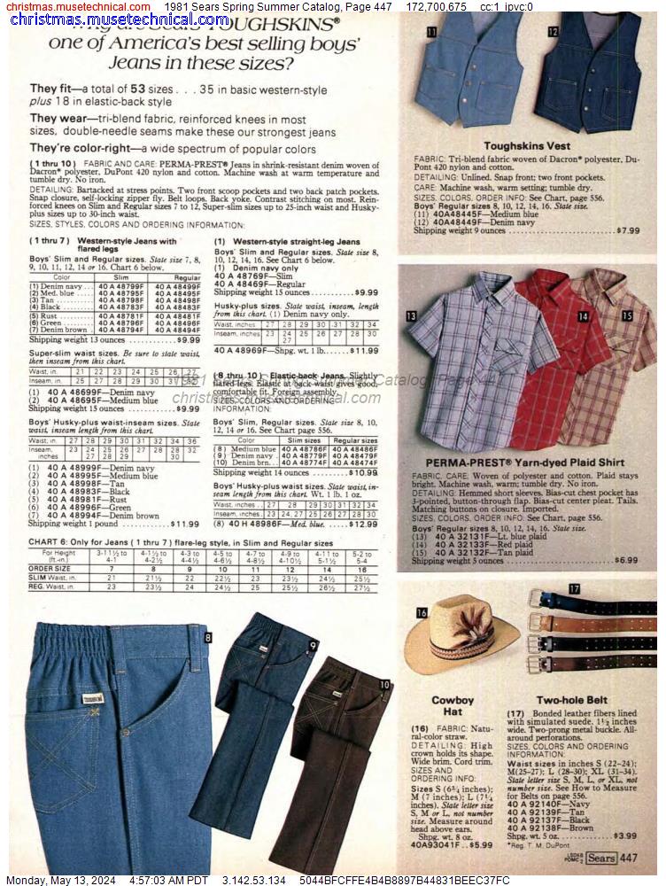 1981 Sears Spring Summer Catalog, Page 447