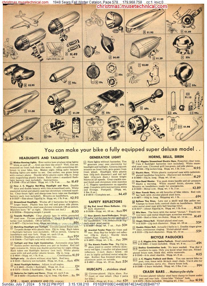 1948 Sears Fall Winter Catalog, Page 578