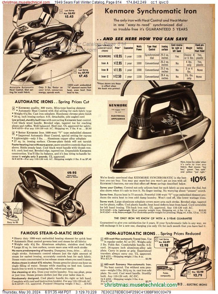 1949 Sears Fall Winter Catalog, Page 814