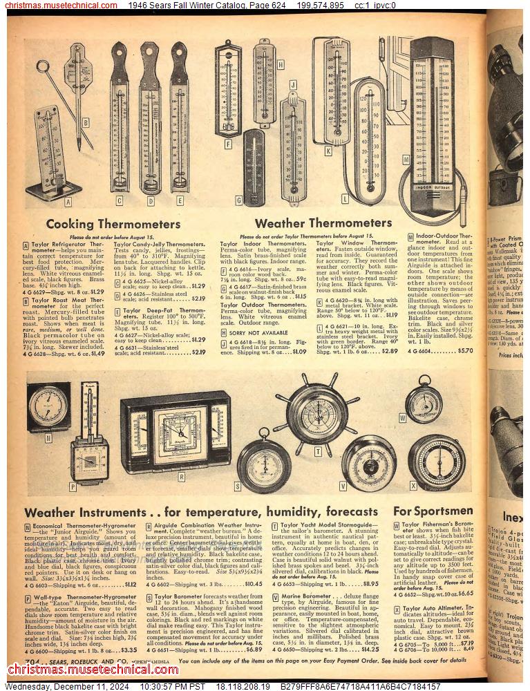 1946 Sears Fall Winter Catalog, Page 624