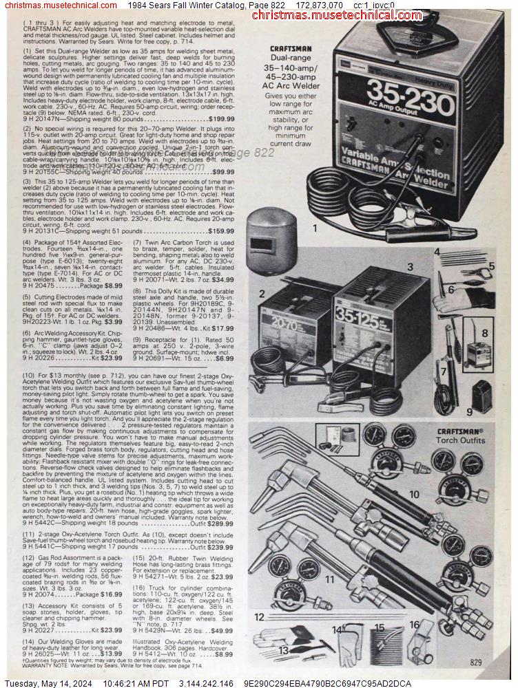 1984 Sears Fall Winter Catalog, Page 822
