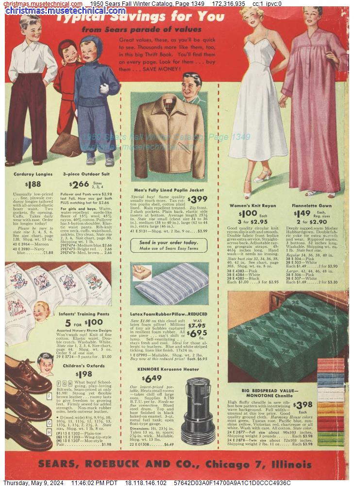 1950 Sears Fall Winter Catalog, Page 1349