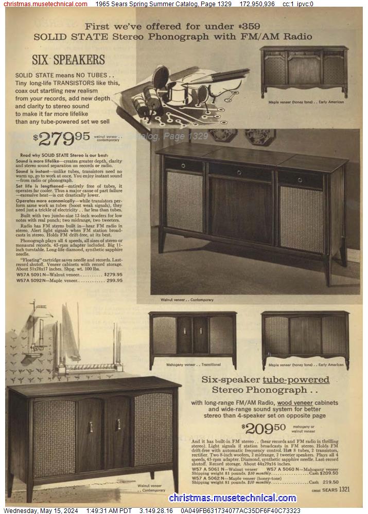 1965 Sears Spring Summer Catalog, Page 1329