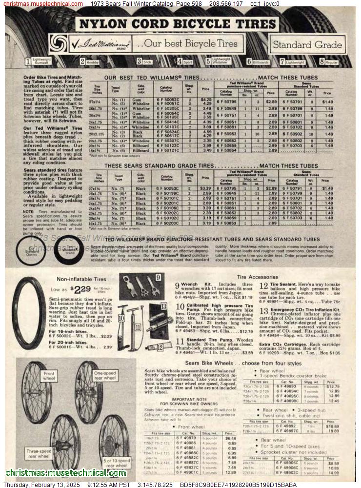 1973 Sears Fall Winter Catalog, Page 598