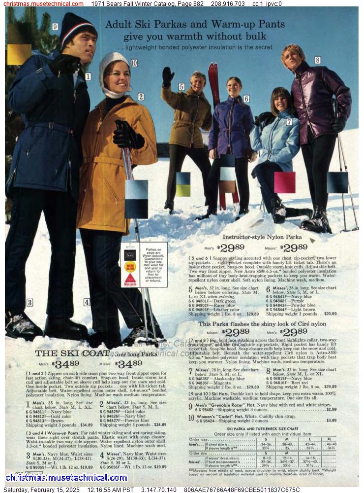 1971 Sears Fall Winter Catalog, Page 882