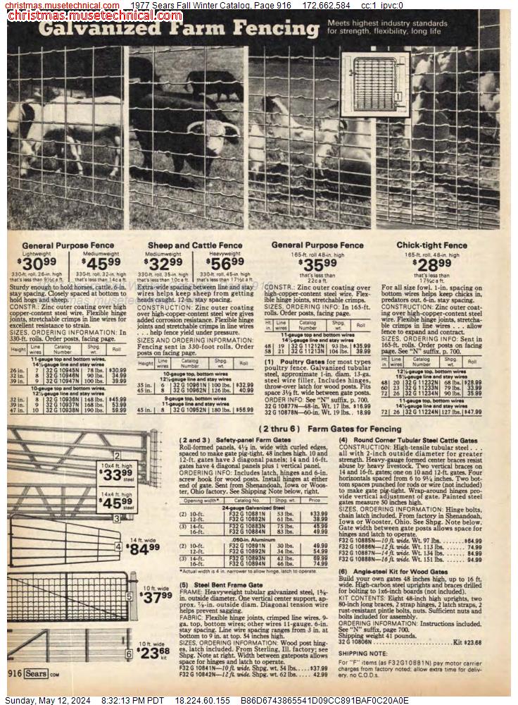 1977 Sears Fall Winter Catalog, Page 916