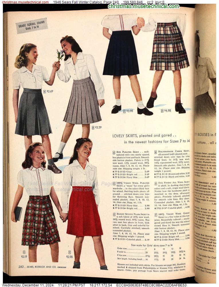 1946 Sears Fall Winter Catalog, Page 240