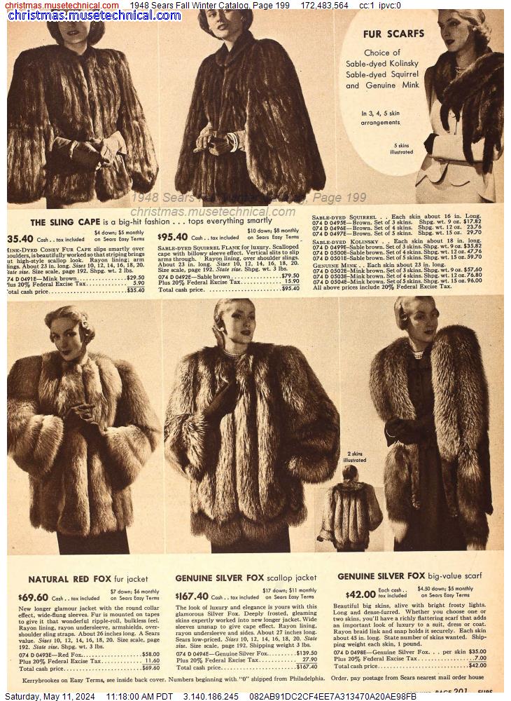 1948 Sears Fall Winter Catalog, Page 199