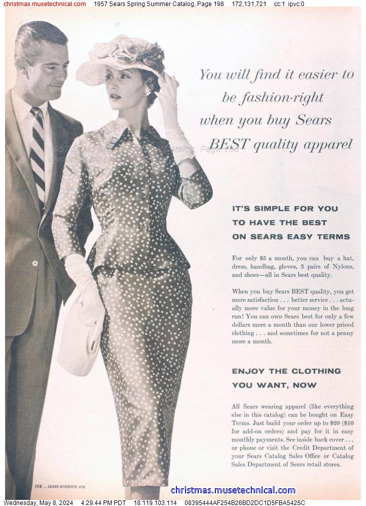 1957 Sears Spring Summer Catalog, Page 198