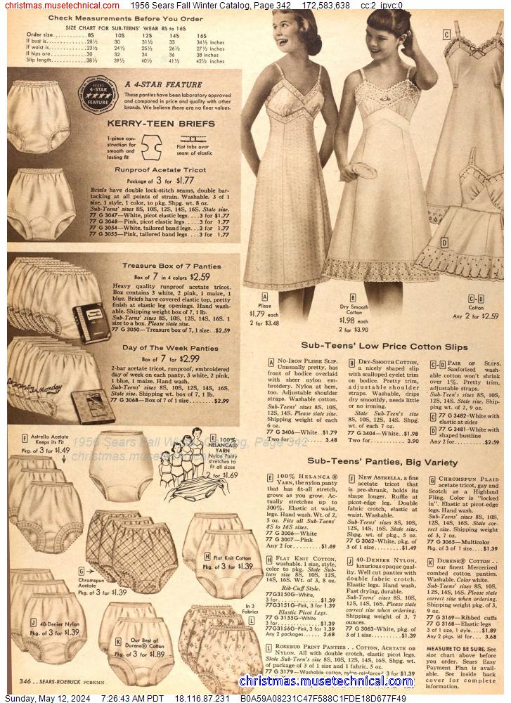 1956 Sears Fall Winter Catalog, Page 342