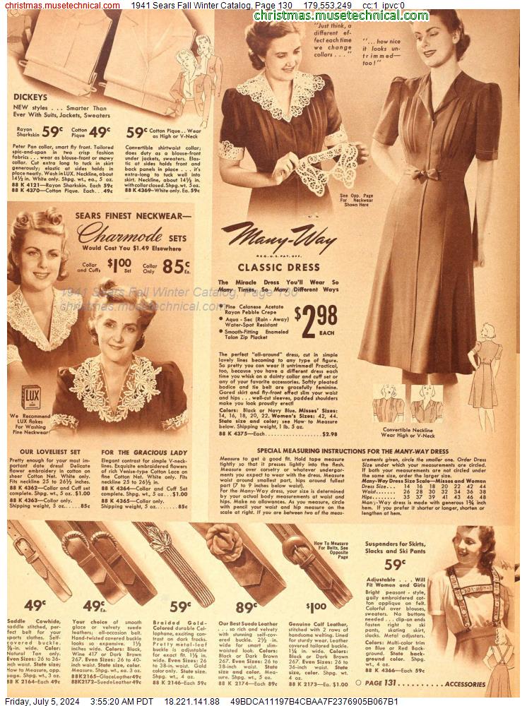 1941 Sears Fall Winter Catalog, Page 130