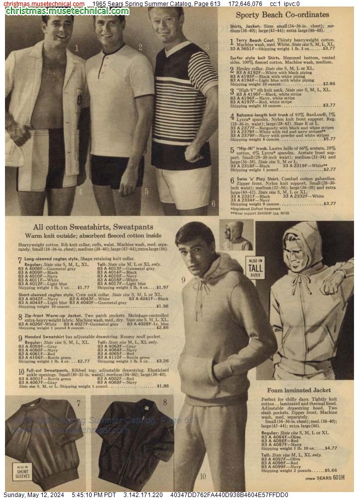 1965 Sears Spring Summer Catalog, Page 613
